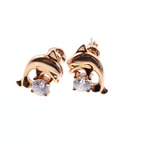 Серьга золото 585, общий вес - 0.69 г, чистый вес - 0.64 г