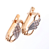 Серьга золото 585, общий вес - 1.43 г, чистый вес - 1.37 г