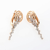 Серьга золото 585, общий вес - 1.63 г, чистый вес - 1.482 г