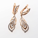 Серьга золото 585, общий вес - 1.66 г, чистый вес - 1.256 г