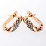 Серьга золото 585, общий вес - 1.5 г, чистый вес - 1.44 г